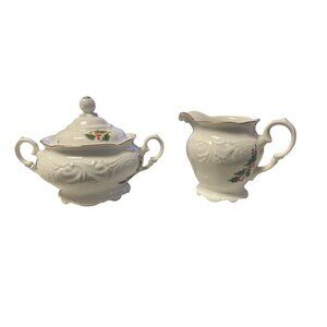 Vintage Royal Kent Holiday Poland Holly and Berries Sugar Bowl/Creamer Set